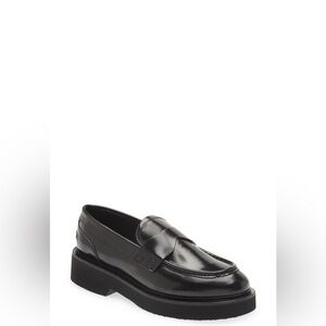 Like New Aquatalia Maura Black Leather Loafers Size 9